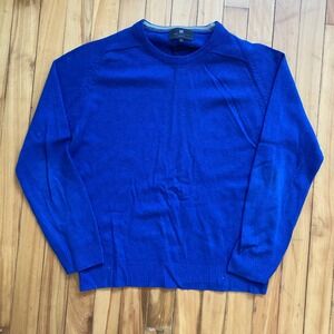 M S Collection Blue Extra Fine Lambswool Sweater Medium Marks Spencer Crewneck